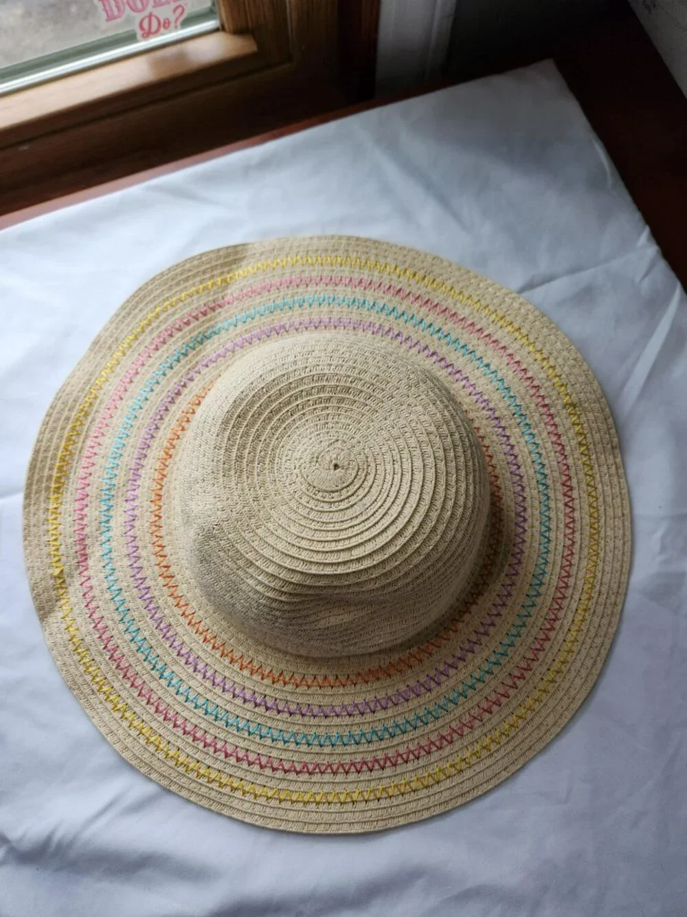 Girls Summer Sun Hat Bundle Lot of 3 Beach Hats Mermaid Rainbow Straw Hats